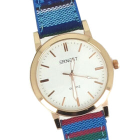 montre bracelet tissu bleu