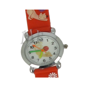 Chat montre enfant silicone rouge