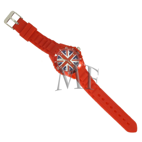 montre bracelet silicone drapeau anglais rouge