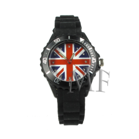 montre motif anglais silicone étanche