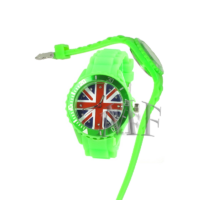 montre britania avec motif. bracelet silicone, étanche. idéal outdoor