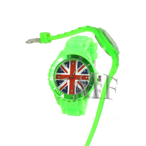 montre britania avec motif. bracelet silicone, étanche. idéal outdoor