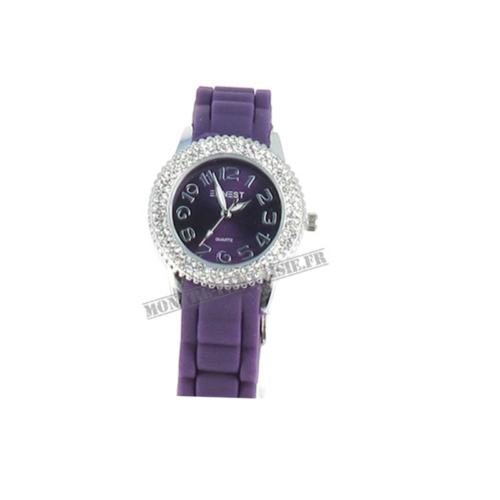 montre femme bracelet mauve