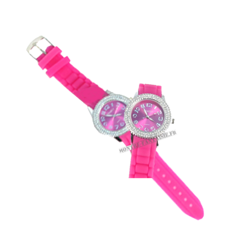 montre fantaisie rose