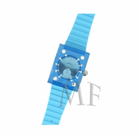 montre disco bracelet silicone bleu