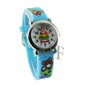 montre bleu pour fille et garçon motif ourson