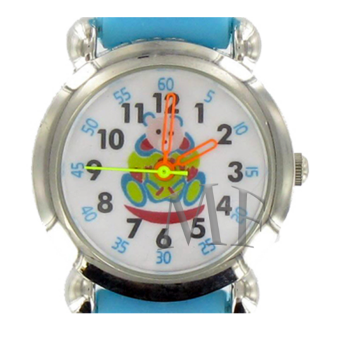 montre motif ourson grizzly bleu