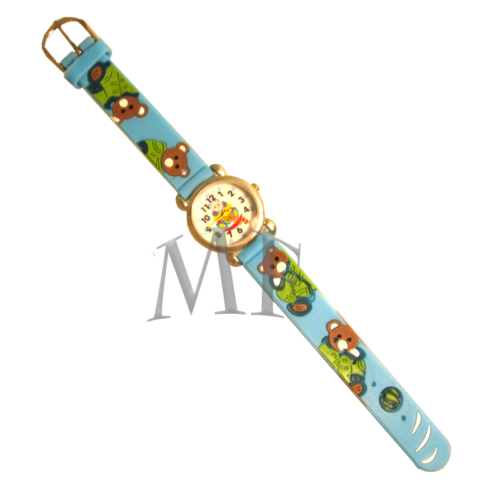 montre bracelet silicone fantaisie enfant bleu