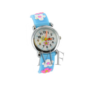 montre pour enfant fille et garçon fleur bleu