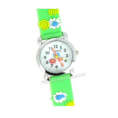 montre enfant silicone pâquerette