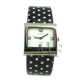 seventeen montre bracelet style mode vichy noire et blanche