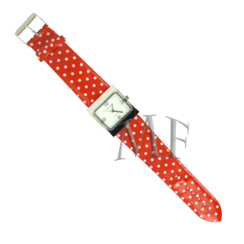 montre look vichy rouge et blanche