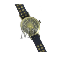 STEAMPUNK Montre bracelet cuir noir