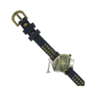 STEAMPUNK Montre bracelet cuir noir – Image 2
