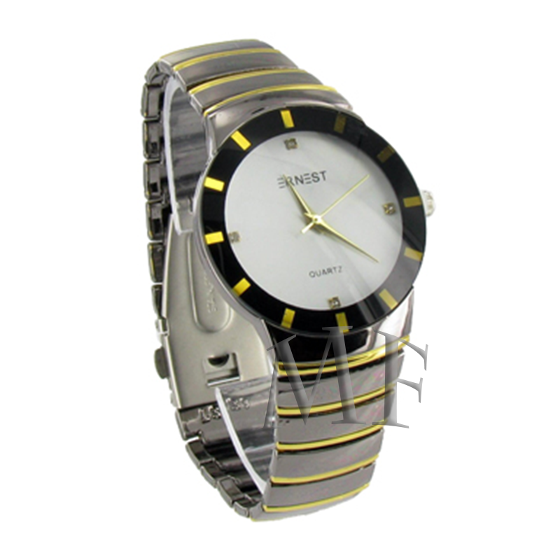 montre bicolore bracelet metal