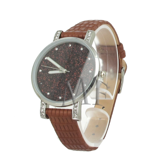 montre SIerra couleur Prune avec bracelt en cuir