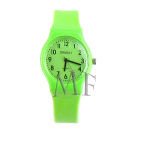 Tiktok, montre bracelet fin silicone  verte