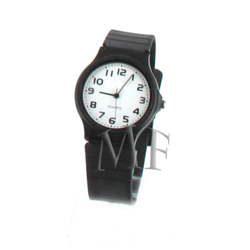 Montre bracelet fin silicone TicTok noir