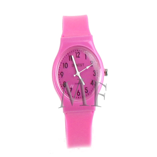 Montre bracelet fin silicone TicTok rose – Image 2