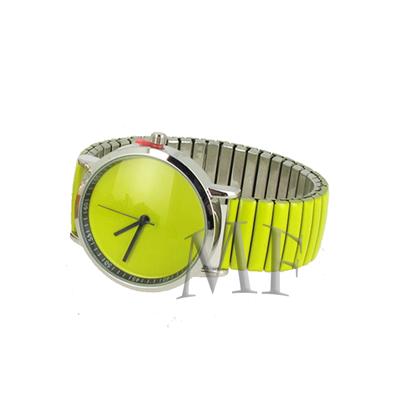 montre bracelet extensible jaune soleil