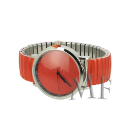 happy montre rouge vermeil - avec bracelet extensible métal
