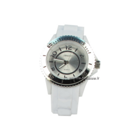 montre silicone homme blanche