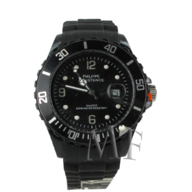 Montre sport Constance noire silicone