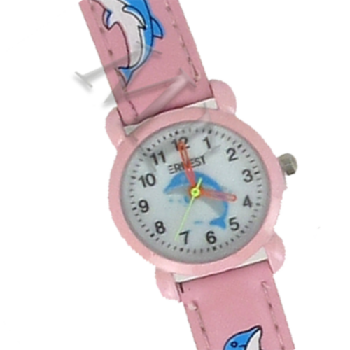 Montre fantaisie dauphin  rose
