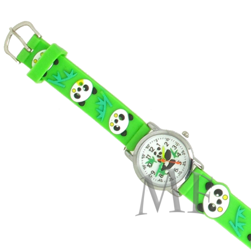 montre enfant moti Panda. bracelet vert pomme