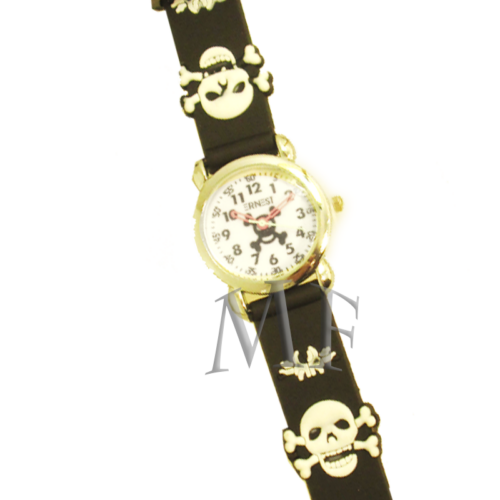 montre silicone bracelet motif pirate