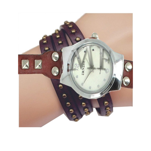 montre femme avec bracelet cuir fin Vegas cuir naturel