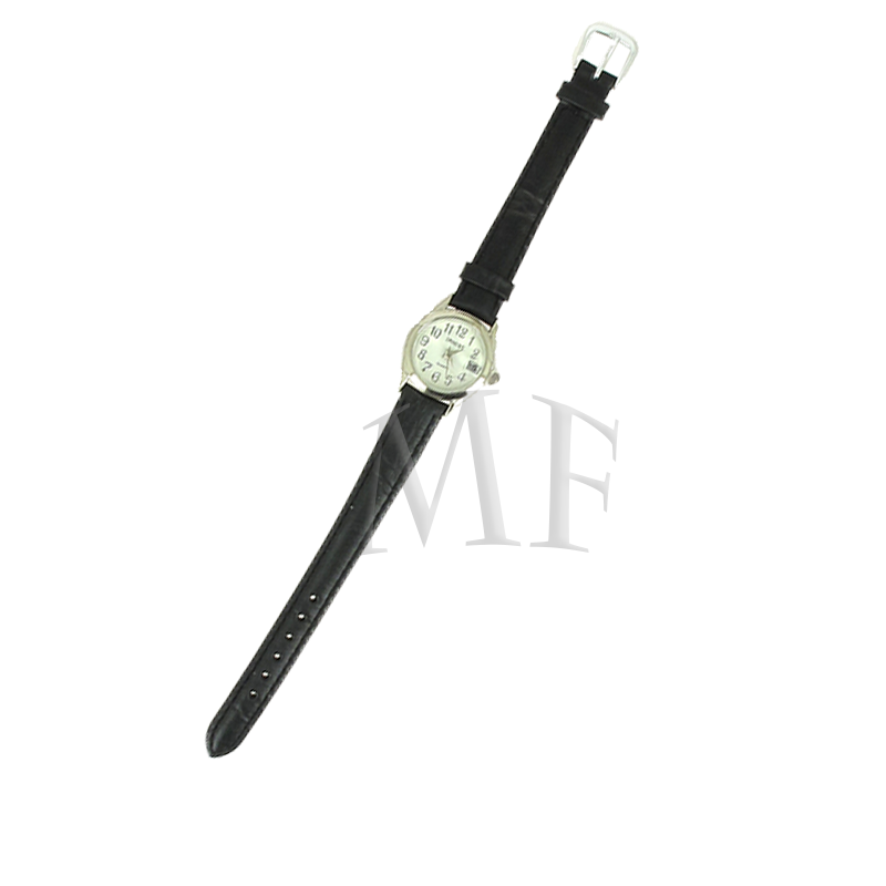 montre Belgarde avec bracelet en cuir noir, pour femme