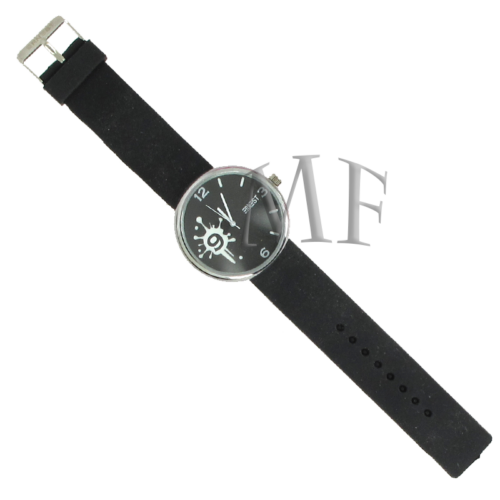 montre motif fantaisie splash en silicone noir