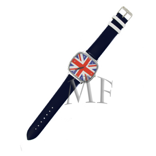 montre bracelet cuir motif anglais