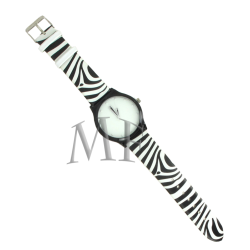 montre fantaisie motif safari zebre