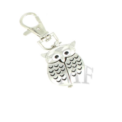 Montre porte clef Hibou argenté – Image 2