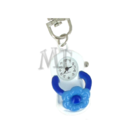Porte clé montre Tong fleur bleue