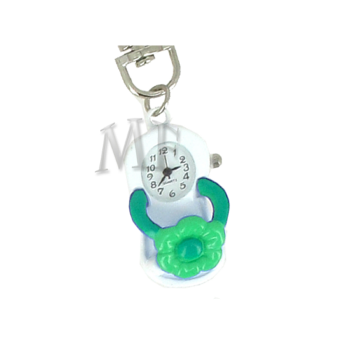 Porte clé montre Tong fleur verte