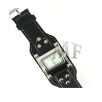 ROCK montre cuir noir clouté – Image 2