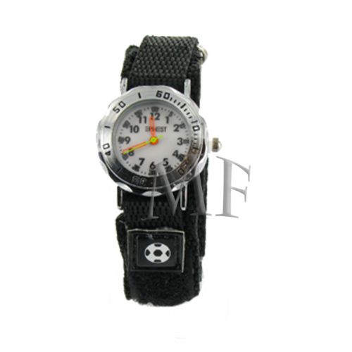 Montre enfant sport Velcro Noir motif foot