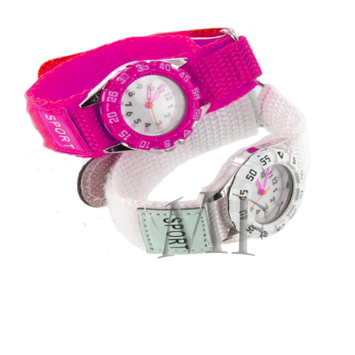 Montre enfant sport Velcro rose