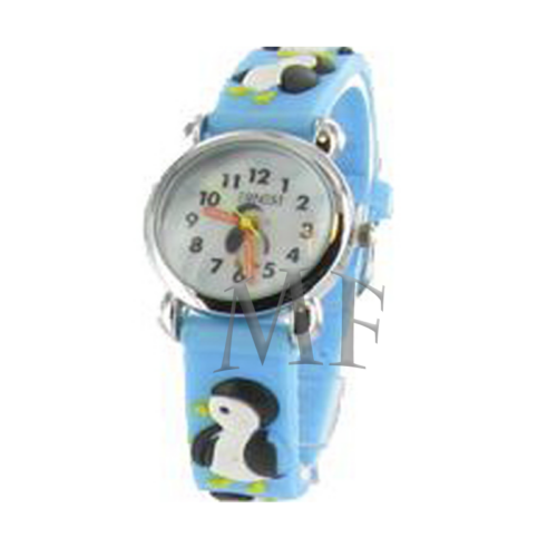 montre bracelet bleu motif pingouin pour fille et garçon