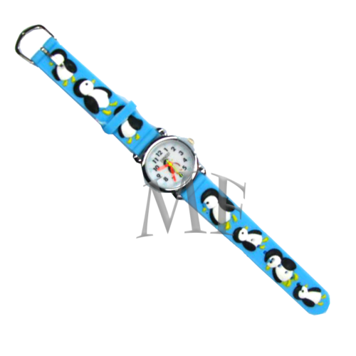 montre enant avec motif pingouin